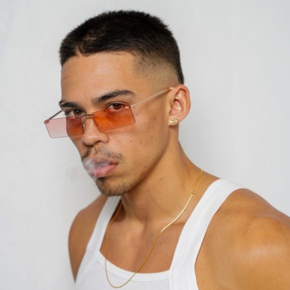 Pink Rimless Sunglasses - Picture 5 of 5